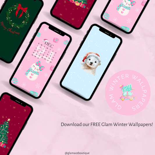 Glam Pink Winter Wallpaper Collection: Festive, Cute & Free Download