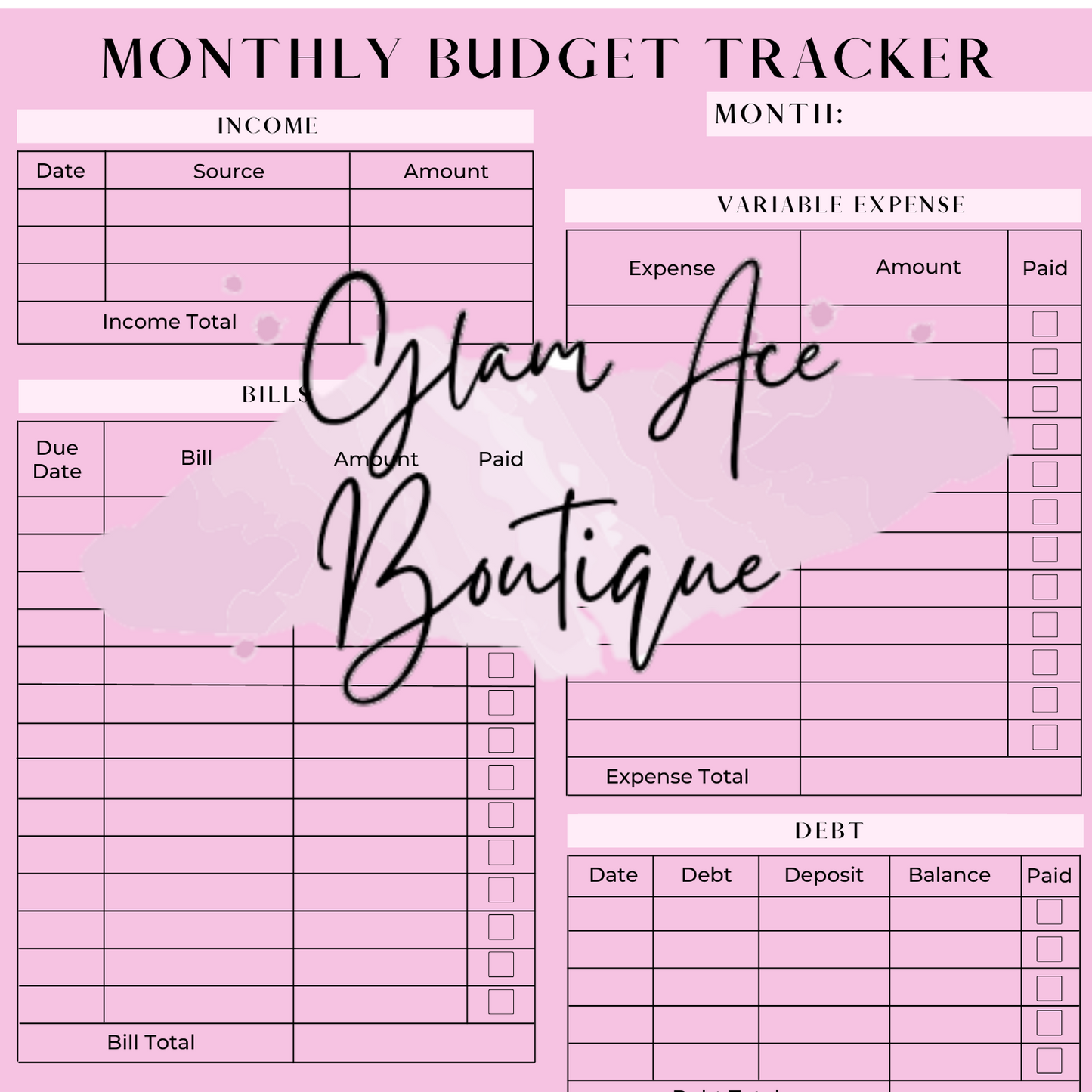 Monthly Budget Tracker